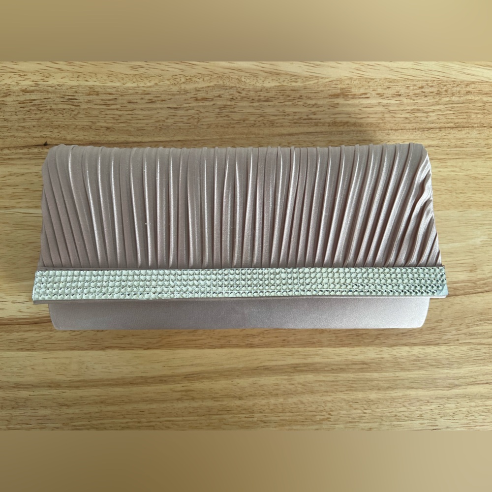 Pink Pleated Clutch
